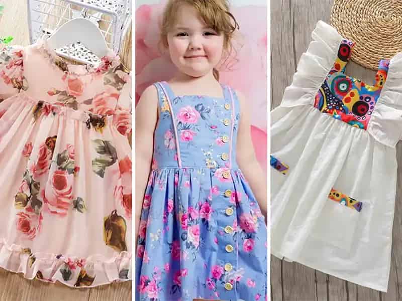 پیراهن دخترانه شیک با طرح ها و رنگ های متفاوت